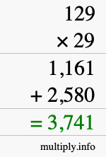How to calculate 129 times 29 using long multiplication How to calculate 129 times 29 using long multiplication