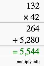 How to calculate 132 times 42 using long multiplication How to calculate 132 times 42 using long multiplication