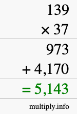 How to calculate 139 times 37 using long multiplication How to calculate 139 times 37 using long multiplication