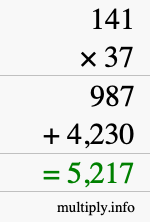 How to calculate 141 times 37 using long multiplication How to calculate 141 times 37 using long multiplication