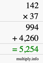 How to calculate 142 times 37 using long multiplication How to calculate 142 times 37 using long multiplication
