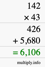 How to calculate 142 times 43 using long multiplication How to calculate 142 times 43 using long multiplication