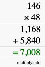 How to calculate 146 times 48 using long multiplication How to calculate 146 times 48 using long multiplication