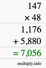 How to calculate 147 times 48 using long multiplication How to calculate 147 times 48 using long multiplication