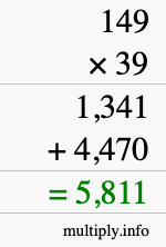 How to calculate 149 times 39 using long multiplication How to calculate 149 times 39 using long multiplication