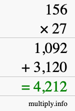 How to calculate 156 times 27 using long multiplication How to calculate 156 times 27 using long multiplication