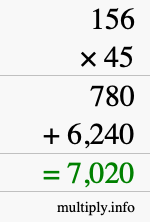 How to calculate 156 times 45 using long multiplication How to calculate 156 times 45 using long multiplication