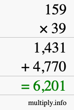 How to calculate 159 times 39 using long multiplication How to calculate 159 times 39 using long multiplication