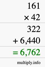 How to calculate 161 times 42 using long multiplication