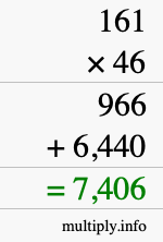 How to calculate 161 times 46 using long multiplication