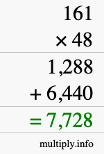How to calculate 161 times 48 using long multiplication How to calculate 161 times 48 using long multiplication