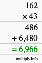 How to calculate 162 times 43 using long multiplication How to calculate 162 times 43 using long multiplication