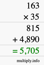 How to calculate 163 times 35 using long multiplication How to calculate 163 times 35 using long multiplication