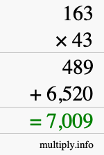 How to calculate 163 times 43 using long multiplication How to calculate 163 times 43 using long multiplication