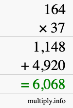 How to calculate 164 times 37 using long multiplication How to calculate 164 times 37 using long multiplication