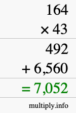 How to calculate 164 times 43 using long multiplication How to calculate 164 times 43 using long multiplication