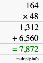 How to calculate 164 times 48 using long multiplication How to calculate 164 times 48 using long multiplication