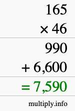 How to calculate 165 times 46 using long multiplication How to calculate 165 times 46 using long multiplication
