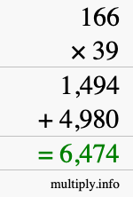 How to calculate 166 times 39 using long multiplication How to calculate 166 times 39 using long multiplication