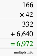 How to calculate 166 times 42 using long multiplication How to calculate 166 times 42 using long multiplication