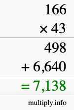 How to calculate 166 times 43 using long multiplication How to calculate 166 times 43 using long multiplication