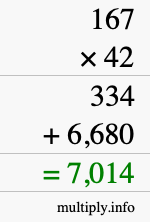 How to calculate 167 times 42 using long multiplication How to calculate 167 times 42 using long multiplication