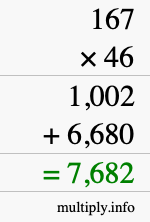 How to calculate 167 times 46 using long multiplication How to calculate 167 times 46 using long multiplication