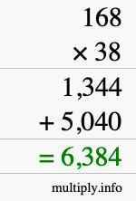 How to calculate 168 times 38 using long multiplication How to calculate 168 times 38 using long multiplication
