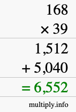 How to calculate 168 times 39 using long multiplication How to calculate 168 times 39 using long multiplication