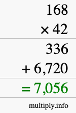 How to calculate 168 times 42 using long multiplication How to calculate 168 times 42 using long multiplication