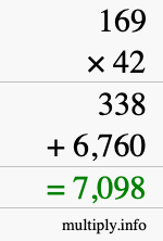 How to calculate 169 times 42 using long multiplication How to calculate 169 times 42 using long multiplication