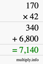 How to calculate 170 times 42 using long multiplication How to calculate 170 times 42 using long multiplication