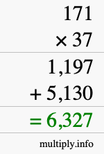 How to calculate 171 times 37 using long multiplication How to calculate 171 times 37 using long multiplication