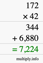 How to calculate 172 times 42 using long multiplication How to calculate 172 times 42 using long multiplication