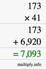 How to calculate 173 times 41 using long multiplication