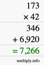 How to calculate 173 times 42 using long multiplication How to calculate 173 times 42 using long multiplication