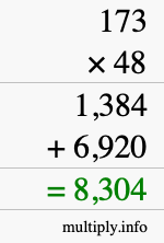 How to calculate 173 times 48 using long multiplication How to calculate 173 times 48 using long multiplication