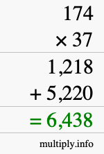 How to calculate 174 times 37 using long multiplication How to calculate 174 times 37 using long multiplication