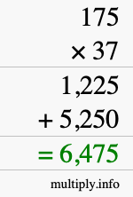 How to calculate 175 times 37 using long multiplication How to calculate 175 times 37 using long multiplication