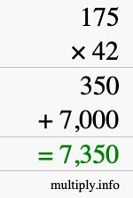 How to calculate 175 times 42 using long multiplication How to calculate 175 times 42 using long multiplication