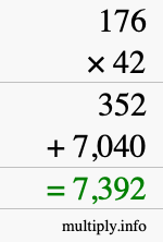 How to calculate 176 times 42 using long multiplication How to calculate 176 times 42 using long multiplication