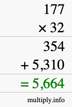 How to calculate 177 times 32 using long multiplication How to calculate 177 times 32 using long multiplication