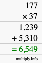 How to calculate 177 times 37 using long multiplication How to calculate 177 times 37 using long multiplication