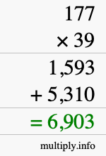 How to calculate 177 times 39 using long multiplication How to calculate 177 times 39 using long multiplication