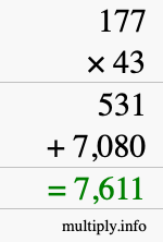 How to calculate 177 times 43 using long multiplication How to calculate 177 times 43 using long multiplication
