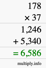 How to calculate 178 times 37 using long multiplication How to calculate 178 times 37 using long multiplication