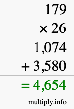How to calculate 179 times 26 using long multiplication How to calculate 179 times 26 using long multiplication