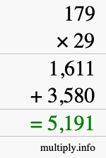 How to calculate 179 times 29 using long multiplication How to calculate 179 times 29 using long multiplication