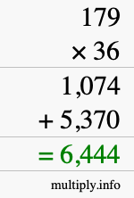 How to calculate 179 times 36 using long multiplication How to calculate 179 times 36 using long multiplication