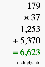 How to calculate 179 times 37 using long multiplication How to calculate 179 times 37 using long multiplication